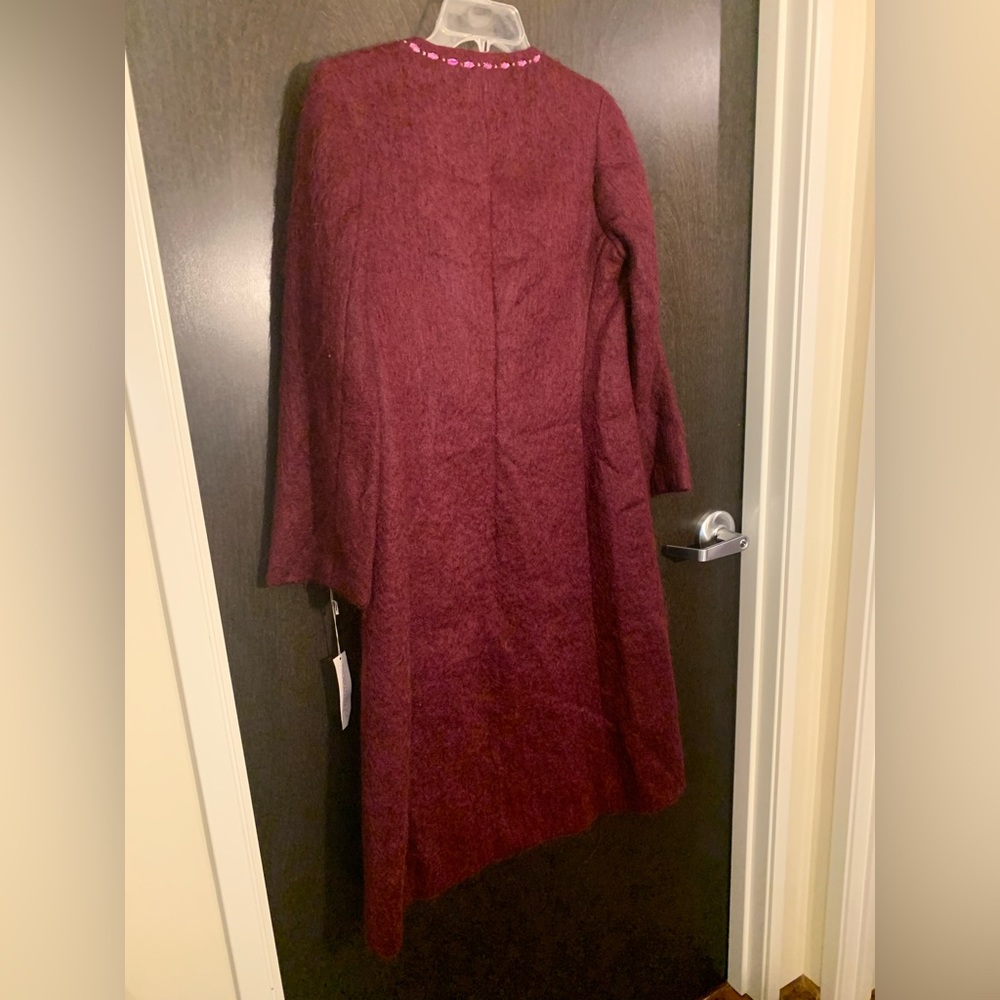 Rebecca Taylor Mohair Burgundy Women's Coat, Sz 8 - Picture 8 of 11
